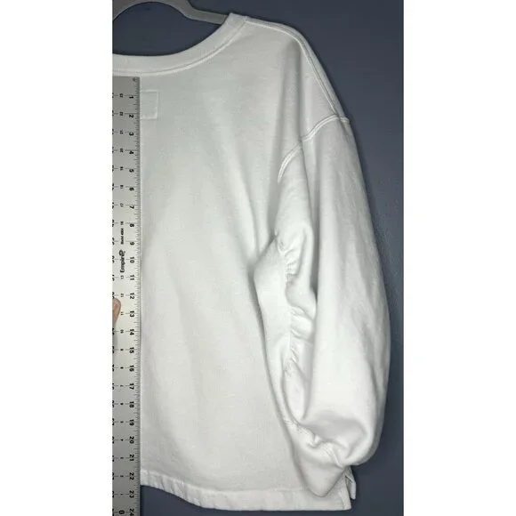 Abercrombie & Fitch Soft AF Sweatshirt Women’s XL Scrunch Puff Sleeve White - Picture 5 of 10